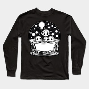 Dark Days Tub Time in the Creepy Cosmos Long Sleeve T-Shirt